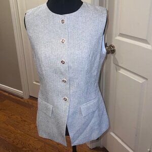 Commense Tailored Collarless Vest in Beige (Sz M, runs very small)